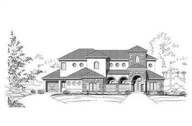 4-Bedroom, 4598 Sq Ft Tuscan House Plan - 156-1293 - Front Exterior