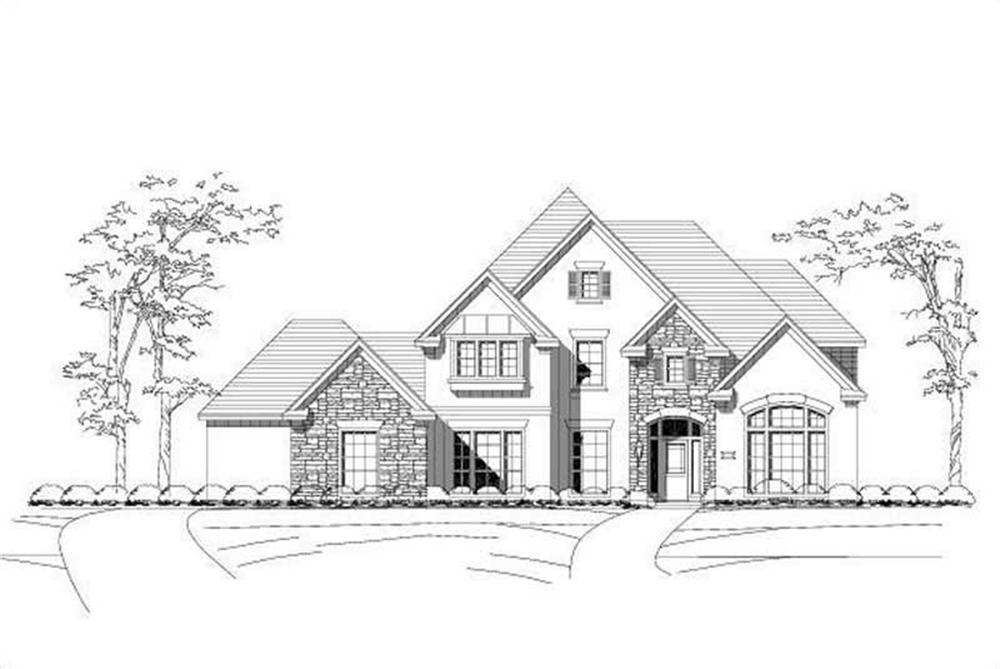 Front elevation of Luxury home (ThePlanCollection: House Plan #156-1328)