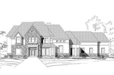 5-Bedroom, 5445 Sq Ft Luxury House Plan - 156-1367 - Front Exterior