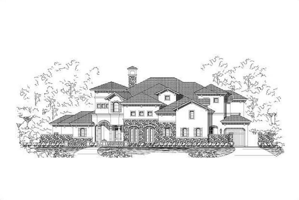 Front elevation of Luxury home (ThePlanCollection: House Plan #156-1399)