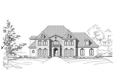 4-Bedroom, 5208 Sq Ft French Home Plan - 156-1407 - Main Exterior