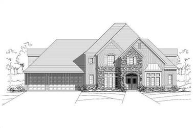 4-Bedroom, 4766 Sq Ft Country Home Plan - 156-1416 - Main Exterior