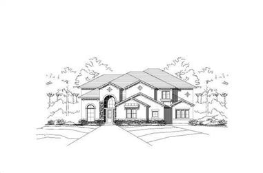 4-Bedroom, 4324 Sq Ft Tuscan House Plan - 156-1438 - Front Exterior