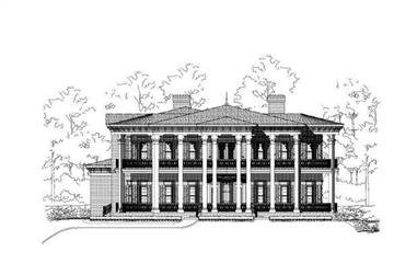 4-Bedroom, 6854 Sq Ft Colonial Home Plan - 156-1443 - Main Exterior
