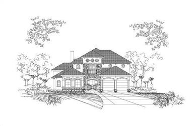 3-Bedroom, 4743 Sq Ft Tuscan House Plan - 156-1448 - Front Exterior