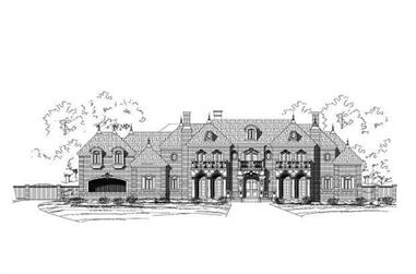 5-Bedroom, 8541 Sq Ft French House Plan - 156-1456 - Front Exterior