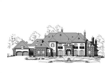 5-Bedroom, 12084 Sq Ft French Home Plan - 156-1464 - Main Exterior