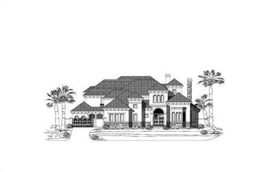 5-Bedroom, 6279 Sq Ft Spanish House Plan - 156-1466 - Front Exterior