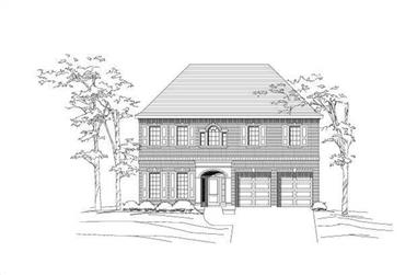 3-Bedroom, 4089 Sq Ft Luxury House Plan - 156-1485 - Front Exterior