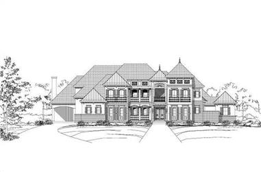 5-Bedroom, 6044 Sq Ft French House Plan - 156-1511 - Front Exterior
