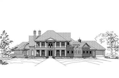 5-Bedroom, 7261 Sq Ft Colonial House Plan - 156-1515 - Front Exterior