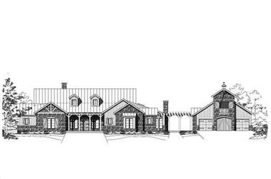 3-Bedroom, 5334 Sq Ft Country House Plan - 156-1526 - Front Exterior