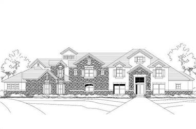 5-Bedroom, 5388 Sq Ft Country House Plan - 156-1530 - Front Exterior