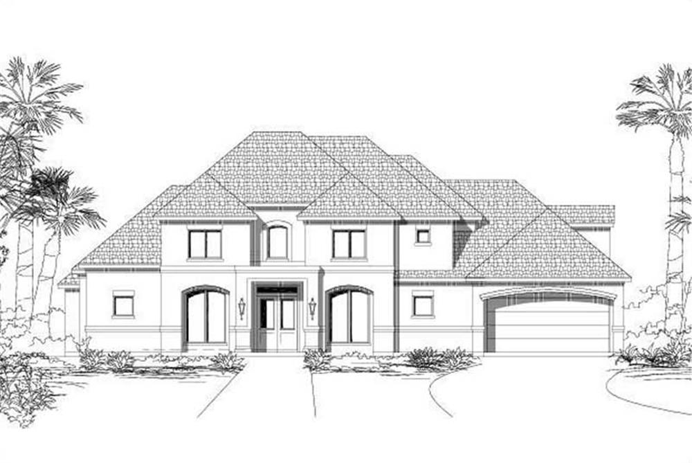 Front elevation of Luxury home (ThePlanCollection: House Plan #156-1537)