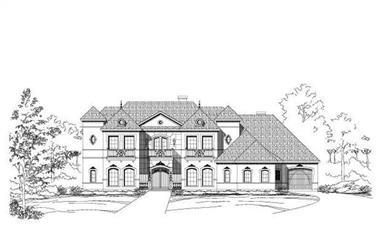 5-Bedroom, 6169 Sq Ft French Home Plan - 156-1540 - Main Exterior