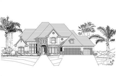 5-Bedroom, 4536 Sq Ft Tuscan House Plan - 156-1551 - Front Exterior