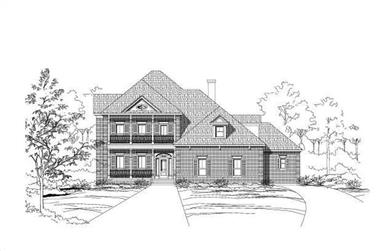 4-Bedroom, 3913 Sq Ft French Home Plan - 156-1555 - Main Exterior