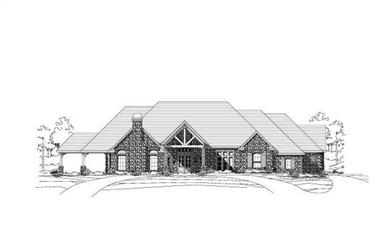 3-Bedroom, 4490 Sq Ft Country Home Plan - 156-1566 - Main Exterior