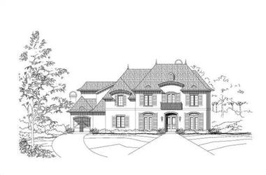 5-Bedroom, 5836 Sq Ft French Home Plan - 156-1578 - Main Exterior