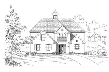 4-Bedroom, 3429 Sq Ft French House Plan - 156-1584 - Front Exterior