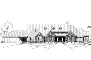 5-Bedroom, 6114 Sq Ft Country Home Plan - 156-1588 - Main Exterior