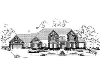 5-Bedroom, 7670 Sq Ft Country House Plan - 156-1590 - Front Exterior