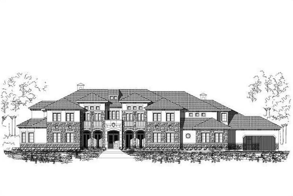 Front elevation of Luxury home (ThePlanCollection: House Plan #156-1596)