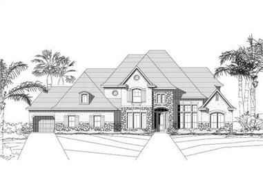 5-Bedroom, 4662 Sq Ft Country Home Plan - 156-1597 - Main Exterior