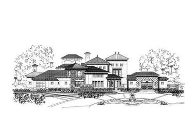 5-Bedroom, 8590 Sq Ft Luxury House Plan - 156-1601 - Front Exterior