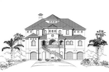 6-Bedroom, 5509 Sq Ft Coastal House Plan - 156-1607 - Front Exterior