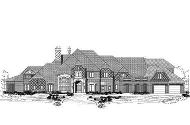 5-Bedroom, 7845 Sq Ft French House Plan - 156-1661 - Front Exterior