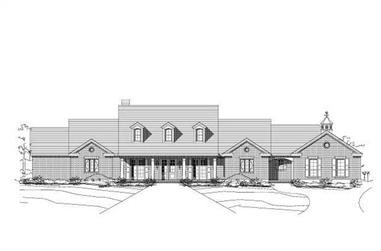 3-Bedroom, 4568 Sq Ft Country House Plan - 156-1667 - Front Exterior