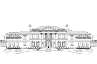 6-Bedroom, 8662 Sq Ft Colonial House Plan - 156-1686 - Front Exterior