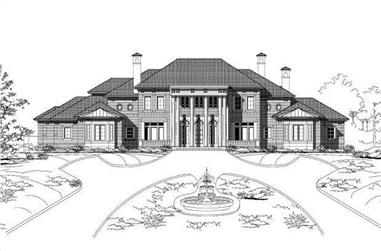 5-Bedroom, 8273 Sq Ft Colonial House Plan - 156-1711 - Front Exterior