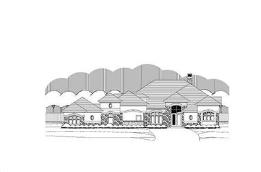 3-Bedroom, 3804 Sq Ft Tuscan House Plan - 156-1727 - Front Exterior