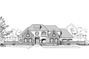 4-Bedroom, 6006 Sq Ft Country House Plan - 156-1738 - Front Exterior