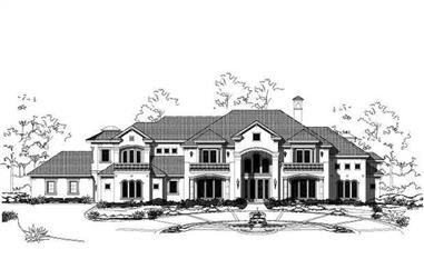 5-Bedroom, 8941 Sq Ft Luxury House Plan - 156-1749 - Front Exterior