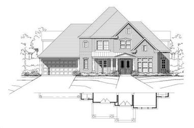 4-Bedroom, 4095 Sq Ft Country Home Plan - 156-1828 - Main Exterior