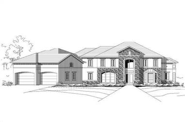 5-Bedroom, 5465 Sq Ft Contemporary House Plan - 156-1838 - Front Exterior