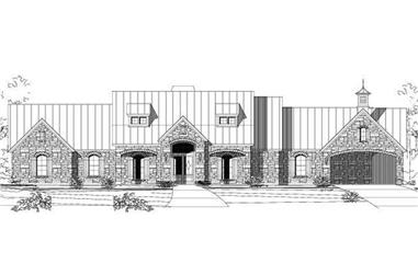 3-Bedroom, 3737 Sq Ft Country House Plan - 156-1841 - Front Exterior