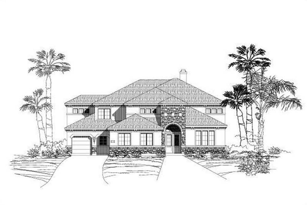 Front elevation of Luxury home (ThePlanCollection: House Plan #156-1859)