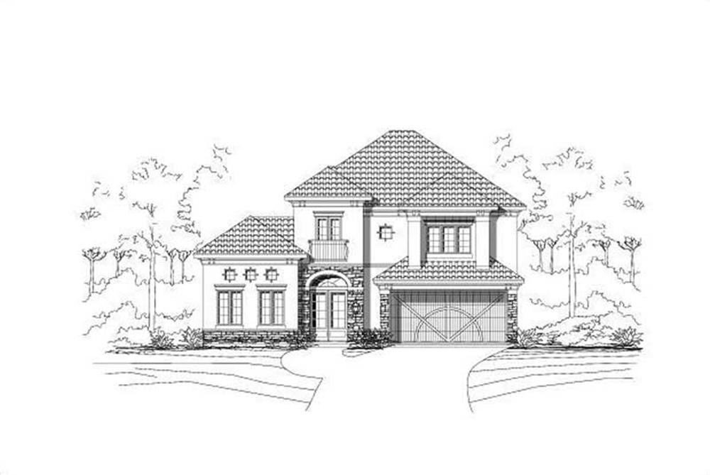 Front elevation of Mediterranean home (ThePlanCollection: House Plan #156-1876)