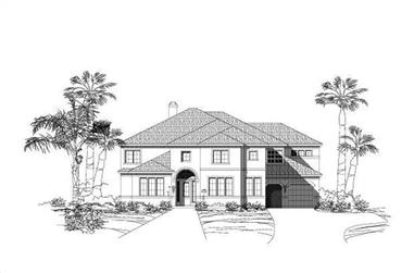 5-Bedroom, 5633 Sq Ft Luxury House Plan - 156-1917 - Front Exterior
