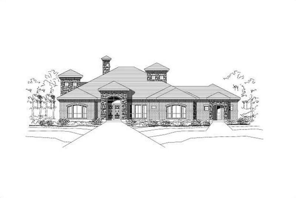 Front elevation of Ranch home (ThePlanCollection: House Plan #156-1932)