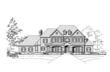 4-Bedroom, 3943 Sq Ft Colonial House Plan - 156-1951 - Front Exterior