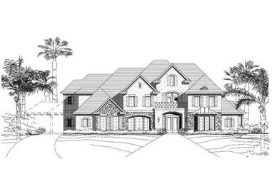 4-Bedroom, 5446 Sq Ft French Home Plan - 156-1983 - Main Exterior
