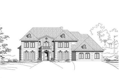 4-Bedroom, 4229 Sq Ft French House Plan - 156-1999 - Front Exterior
