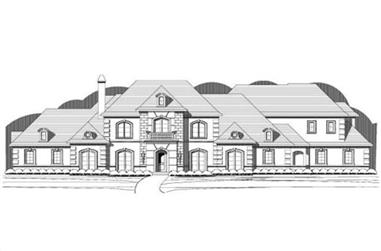4-Bedroom, 5470 Sq Ft French Home Plan - 156-2001 - Main Exterior