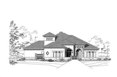 4-Bedroom, 4567 Sq Ft Spanish House Plan - 156-2005 - Front Exterior