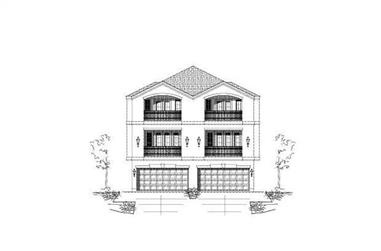3-Bedroom, 3173 Sq Ft Multi-Unit House Plan - 156-2007 - Front Exterior